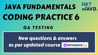 Coding Practice 6 || Java Fundamentals || CCBP || Nextwave  #ccbp #ccbpacademy #ccbpians #qatesting
