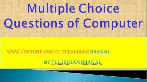 Multiple choice questions of Computer