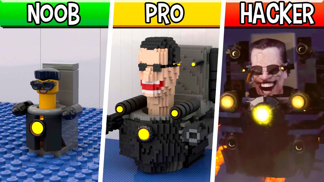 LEGO Upgraded G-Man Toilet 4.0 : Noob, Pro, HACKER! / (Skibidi Toilet) 