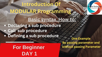 Tutorial-1 on Modular Programming in QBASIC || using SUB Procedure with example || for SEE Exam
