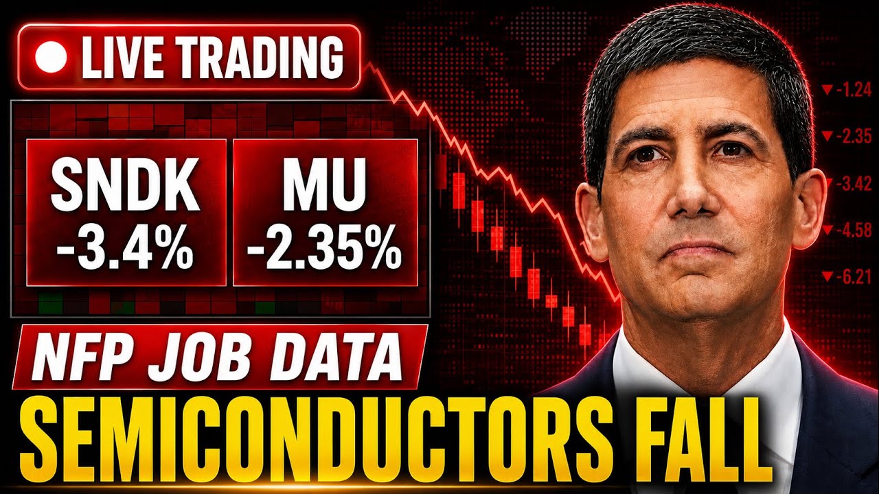 Semiconductors Pullback $MU $SNDK 📉 NFP Jobs Report | Live Trading Stock Market Today