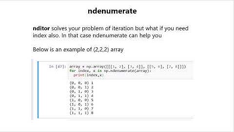 Numpy array Iterate tutorial