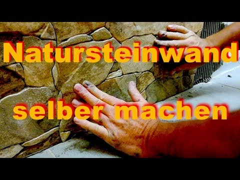 Natursteinwand selber machen