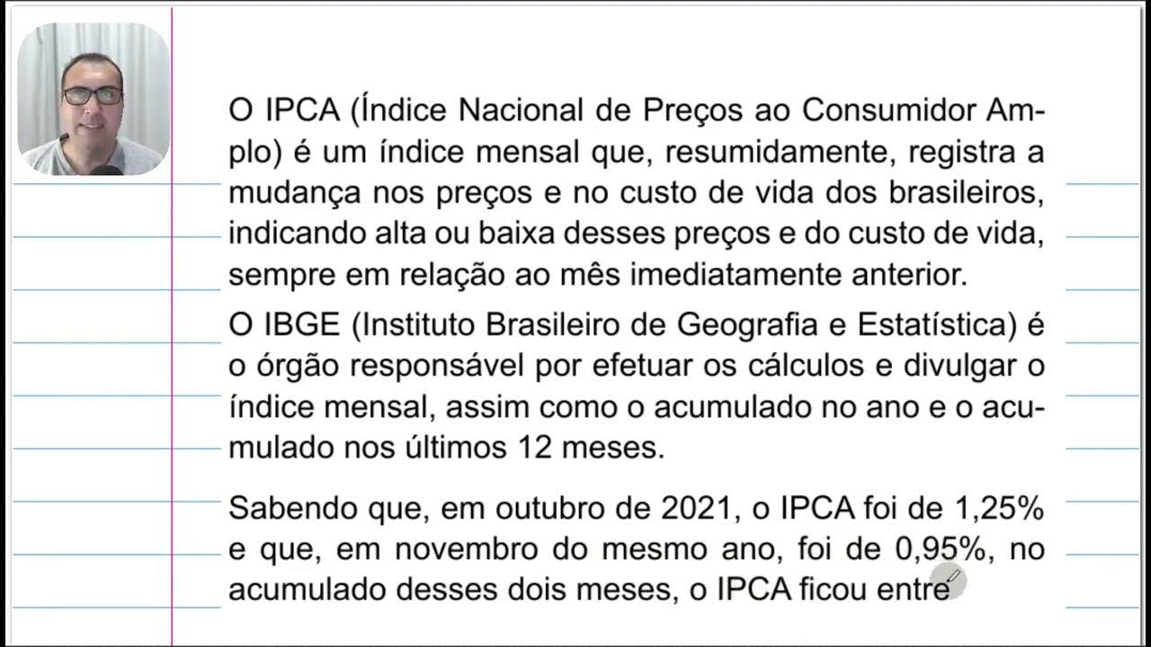 Porcentagem IPCA Matemática para Concursos YouTube