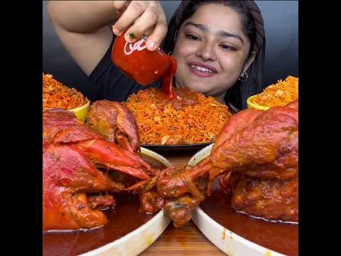 ASMR EATING SPICY CHICKEN CURRY BASMATI RICE Shorts Mukbangn Asmreating Mukbangasmr Asmr