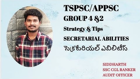 Secretarial abilities for GROUP 4 (paper 2) and GROUP 2 strategy by SSC CGL Ranker Siddharth M