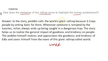 How does the metaphor of the rattrap serve to highlight the human predicament?  | 12 | THE RATTR...