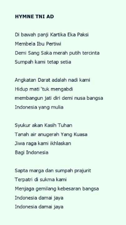 lirik lagu HYMNE TNI AD#tni #beranda #lagu