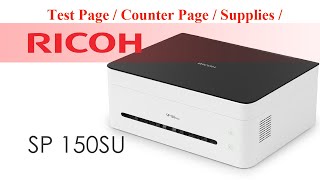 Ricoh SP 150nw Test Page, Counter Page, Supplies, Self Test, Config Page