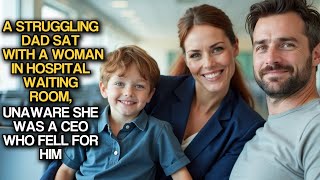 A Struggling Dad Sat With A Woman In Hospital Waiting Room, Unaware She Was A CEO Who Fell For Him