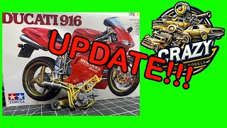 Tamiya Ducati 916 Scale Model Build Update. Carbon Fiber Ducati Exhaust. Hobby Shop Buys
