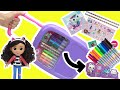 Gabby&#39;s Dollhouse DIY Activity Coloring Suitcase with Pandy Paws Dolls