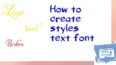 How to create style text font in avee player || Tamilan Avee Player