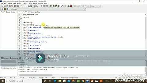 Student report card project in C++ complete video