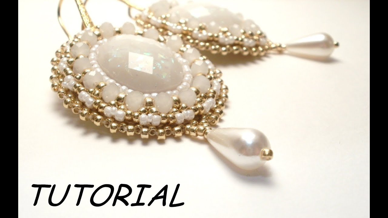 TUTORIAL orecchini embroidery | Bead embroidery TUTORIAL