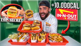 COMIENDO TODO el MENU de IN-N-OUT SECRETO *la HAMBURGUESA MÁS FAMOSA de EEUU* (+10.000 CALORIAS) 🇺🇸