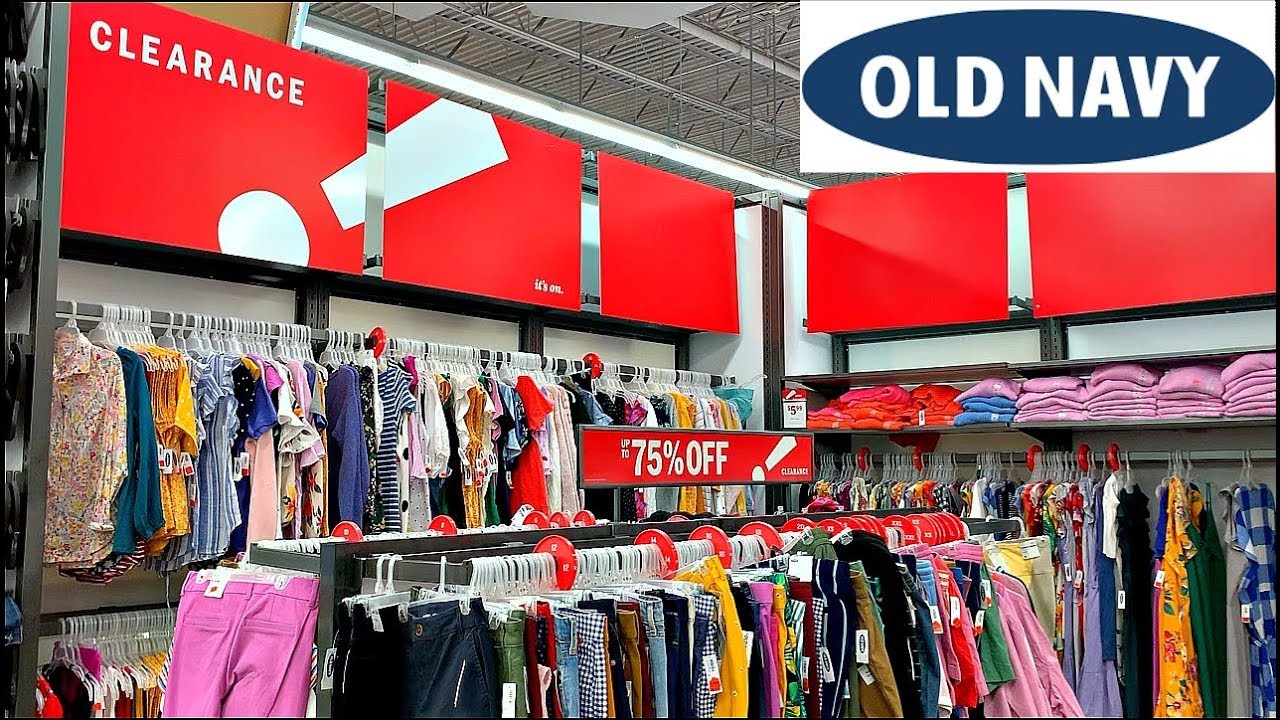 Clearance sale sign in front of an Old Navy clothing store in New Jersey  Stock Photo - Alamy