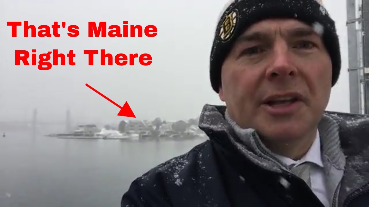Snowy Day on The ME/NH War Memorial Bridge in Portsmouth, NH
