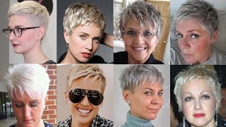 Short PixieBob HairCuts For Older Woman Over 40-50 Glamorous Look