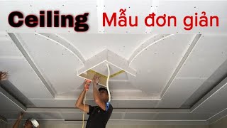 Beautiful Square Living Room Plaster Ceiling Model | Dang Tran