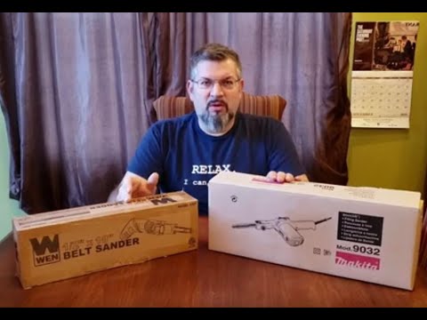 Unboxing, Review, & Comparison - Makita 9032  3/8" belt sander VS. Wen 6307 1/2" belt sander