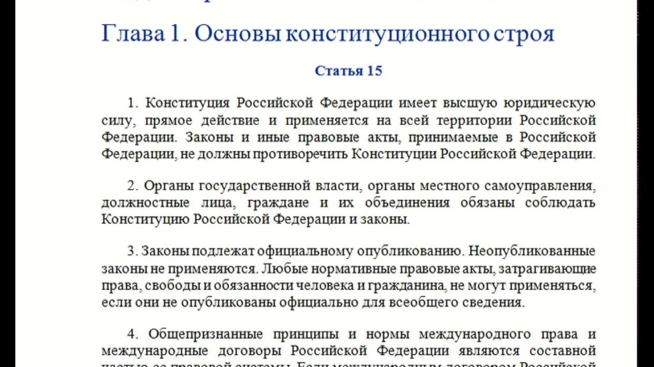 Тест по главам конституции рф