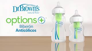 DR. BROWN´S BIBERÓN BOCA ANCHA +0 MESES 270ML ROSA FLORES