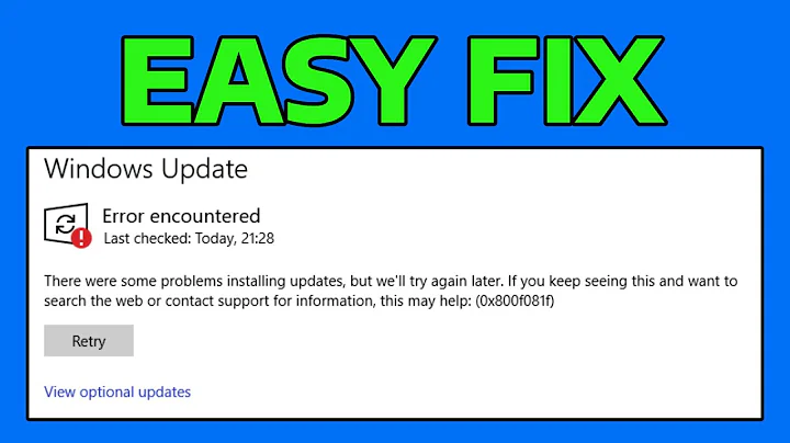 Fix Install Error 0x800f081f Windows 11 Update