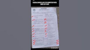 Federal Board Computer Class 11th MCQs Answer Key 2025 - Fbise Exam 2025