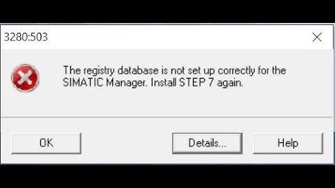 Kako odpraviti napako:"The registry database is not set up correctly for the SIMATIC Manager."