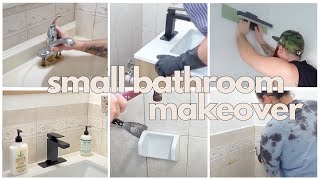 DIY BATHROOM MAKEOVER ON A BUDGET PART 1 | SMALL BATHROOM MAKEOVER | MAKING MISTAKES +  FIXING THEM! by Tina Sayers 388 views 1 month ago 12 minutes, 44 seconds