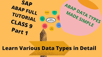 SAP ABAP Tutorial|Class 9 - Part 1| Report - 1 |Various Data types | Elementary | User Defined