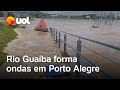 Enchente no Rio Grande do Sul: Guaíba forma ondas em Porto Alegre; veja vídeos