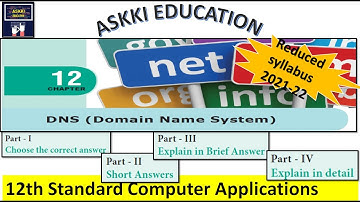💥 12th Computer Applications Chapter 12 DNS - Book back Questions & answers English Medium