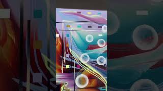 Pixel Dose Acrylic On Canvas 48X48 Detail Close Up Video. In Private Collection