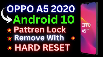 How to Hard Reset OPPO A5 2020 | Pattern Lock || Password/Wipe Data/Erase Storage✅