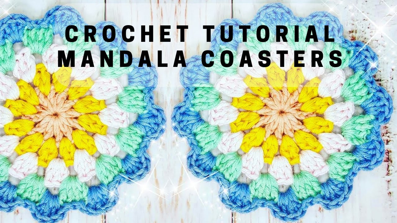 How to crochet a coaster in 30 mins and change colors - Double crochet Granny coaster tutorial