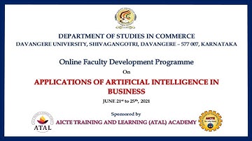 Technical Session-9 : Online FDP on Applications of Artificial Intelligence in Business