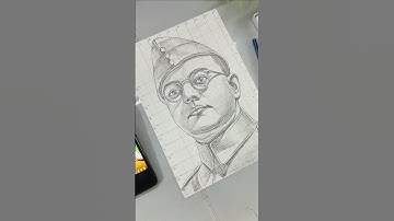 Subhash chandra bose drawing 🇮🇳😊, #shorts #youtubeshorts #happyarts