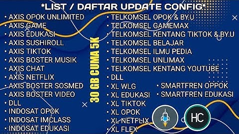 UPDATE | CONFIG HC | Ubah kouta All Operator Terbaru [3DESEMBER]