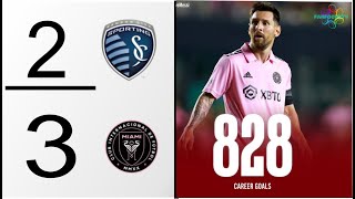 Inter Miami vs Sporting KC 3-2 Highlights \& All Goals 2024 🔥 Messi \& Suarez Goal