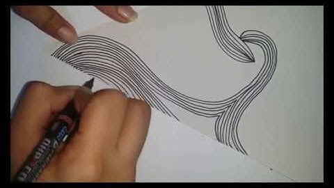 Curved lines Illusion Pattern doodle art