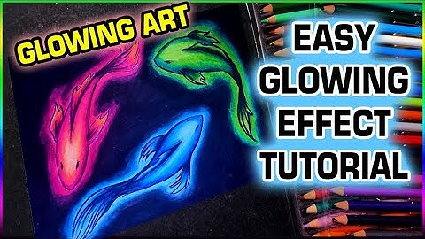 How to draw Glowing Effect on paper using color pencil - Step by step tutorial #arttutorial