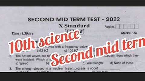 10th science second mid term exam question paper in english medium||jks channel