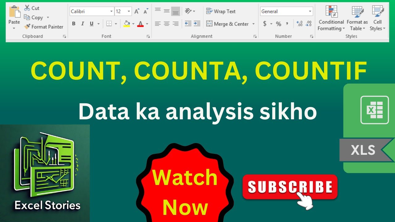 COUNT, COUNTA Aur COUNTIF Formula kaise lagaye | Excel in Hindi | Excel ...