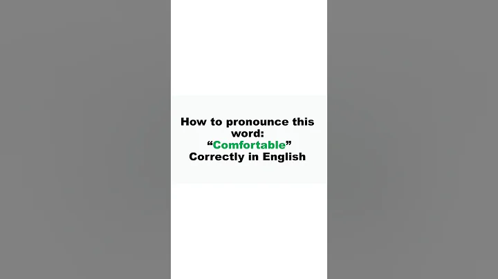 #How to Pronounce “Comfortable” Correctly #english