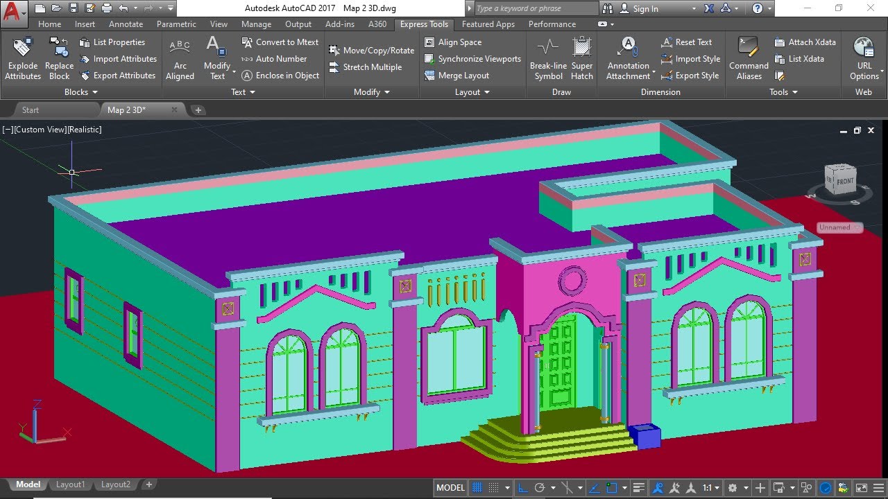 Completed Stunning 3D Home Design in AutoCAD | Practical House Project
