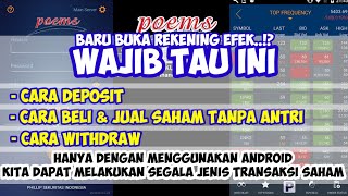 Cara jual beli saham di poems || cara deposit di poems || cara withdraw di poems