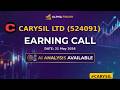 Carysil Ltd (524091) | CARYSIL | Earning Call | Alfa Finder