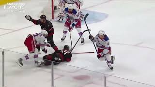 Andrei Svechnikov gets embellishment penalty in game 3 vs Rangers (9 may 2024)